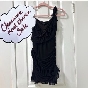 MAJORELLE Women’s XS Black Ruffled Mini Dress